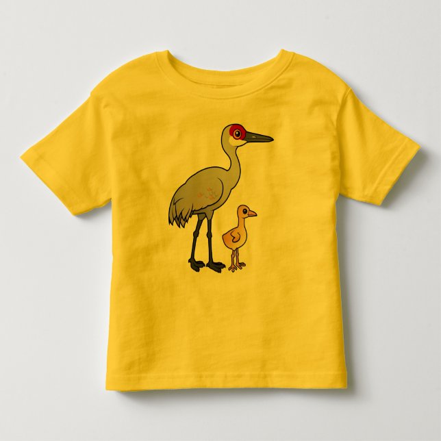 T-shirt Pour Les Tous Petits Grue de Sandhill avec le poussin (Devant)
