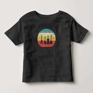 T-shirt Pour Les Tous Petits Guitare Vintage Retro Sunset Guitare Musique Cadea