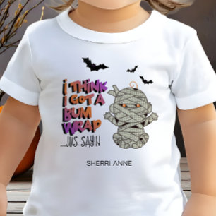 T-shirt Pour Les Tous Petits Halloween Bum Wrap Mummy Baby Orange ID683