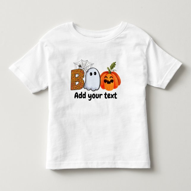 T-shirt Pour Les Tous Petits Halloween Funny Boo Personnalisé (Devant)