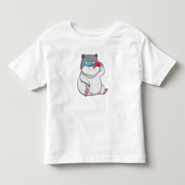 T-shirt Pour Les Tous Petits Hamster avec lunettes (Devant)