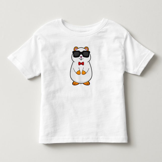 T-shirt Pour Les Tous Petits Hamster avec lunettes de soleil et cravate à mâcho (Devant)