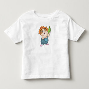 T-shirt Pour Les Tous Petits Hamster en fermier avec des courgettes