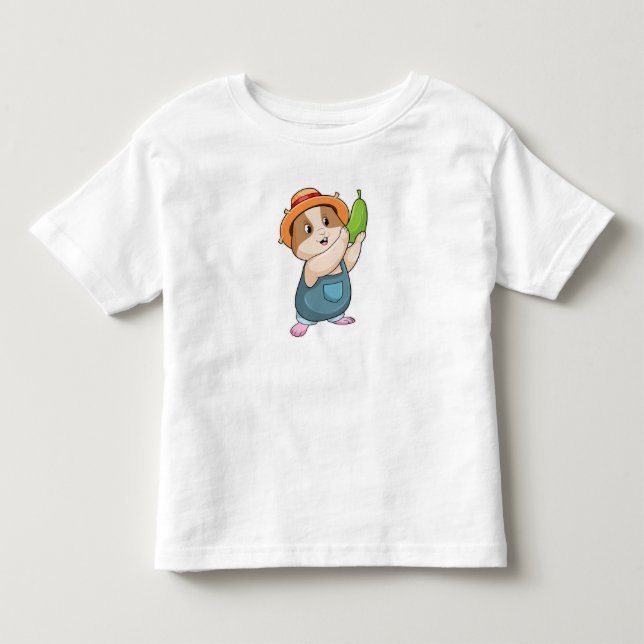 T-shirt Pour Les Tous Petits Hamster en fermier avec des courgettes (Devant)