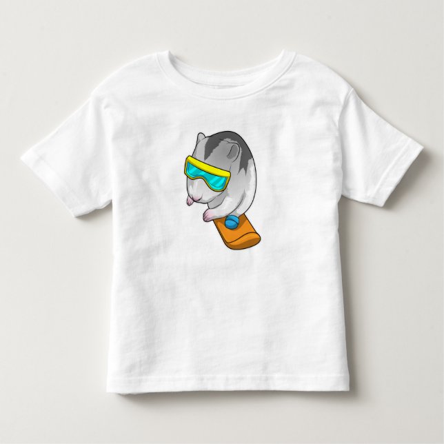 T-shirt Pour Les Tous Petits Hamster Snowboard Snowboard (Devant)