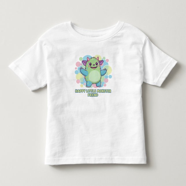 T-shirt Pour Les Tous Petits Happy Little Monster Friend (Devant)