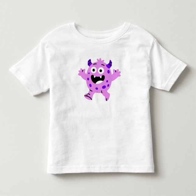 T-shirt Pour Les Tous Petits Happy Purple Monster Kids (Devant)