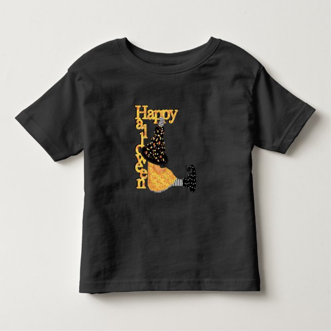 T-shirt Pour Les Tous Petits Heureuse sorcière d'Halloween (Devant)