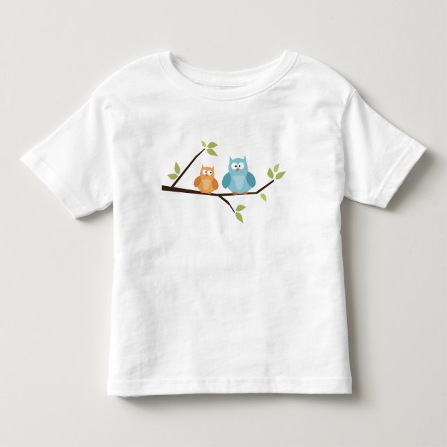 T-shirt Pour Les Tous Petits Hiboux sur un arbre (Devant)