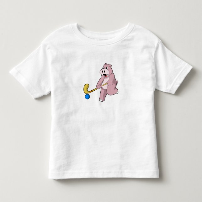 T-shirt Pour Les Tous Petits Hippo at hockey (Devant)