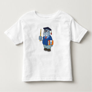 T-shirt Pour Les Tous Petits Hippo comme professeur avec livre
