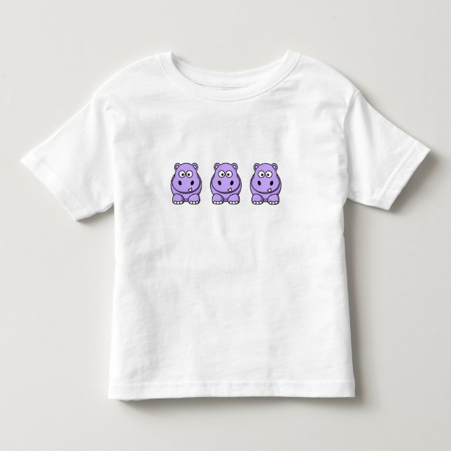 T-shirt Pour Les Tous Petits Hippo de lavande mignon (Devant)