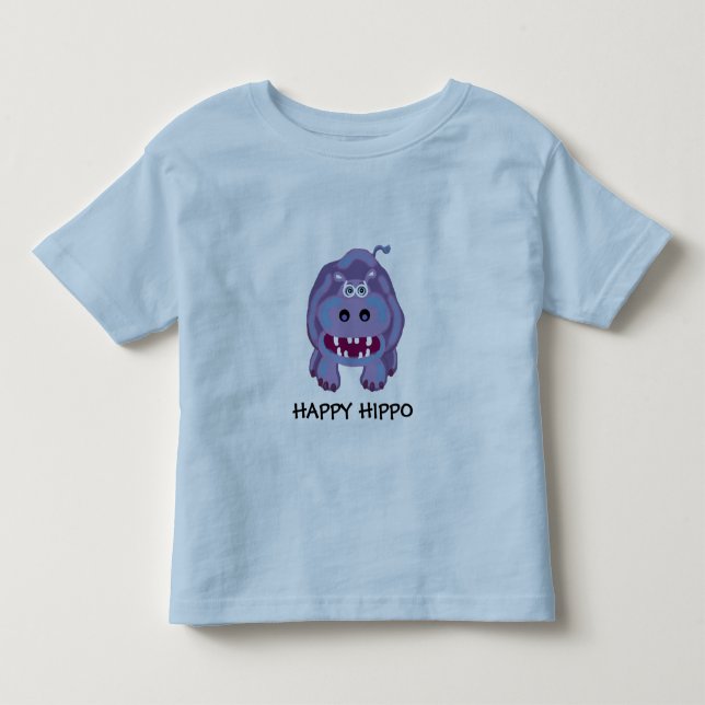 T-shirt Pour Les Tous Petits hippo heureux (Devant)