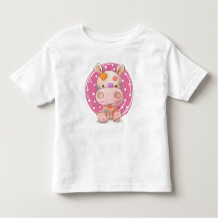 T-shirt Pour Les Tous Petits Hippo Patchwork rose