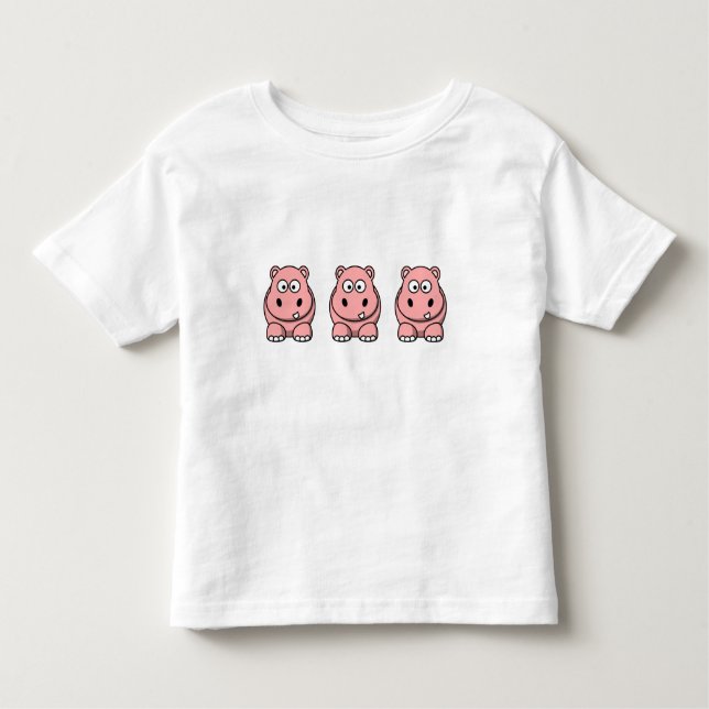 T-shirt Pour Les Tous Petits Hippo rose mignon (Devant)
