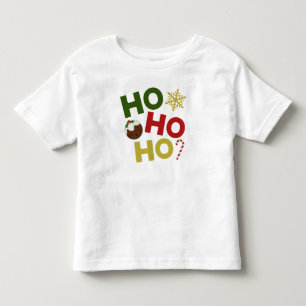 T-shirt Pour Les Tous Petits HO HO HO+Christmas Pudding, bonbons, flocon de nei