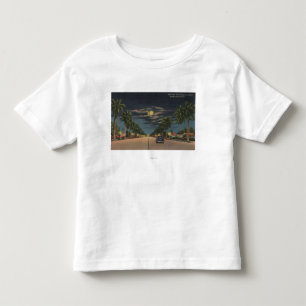 T-shirt Pour Les Tous Petits Hollywood, FL - vue de clair de lune au-dessus de