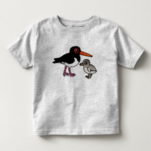 T-shirt Pour Les Tous Petits Huîtrier pie avec le poussin