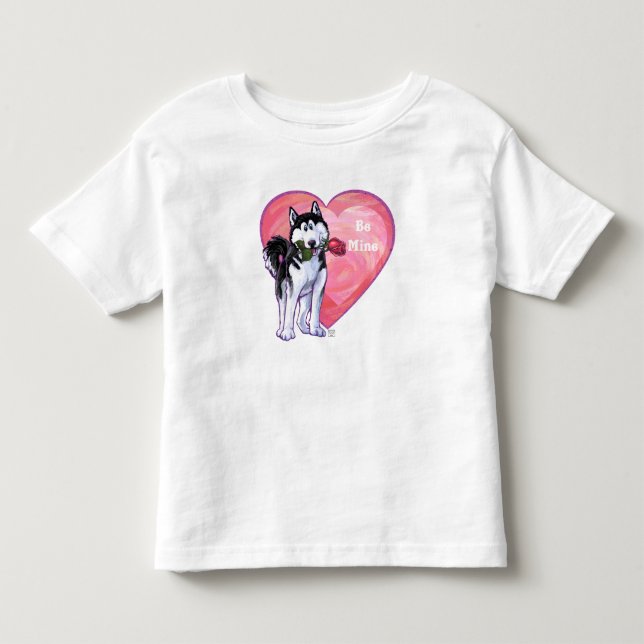 T-shirt Pour Les Tous Petits Husky Valentine's Day (Devant)