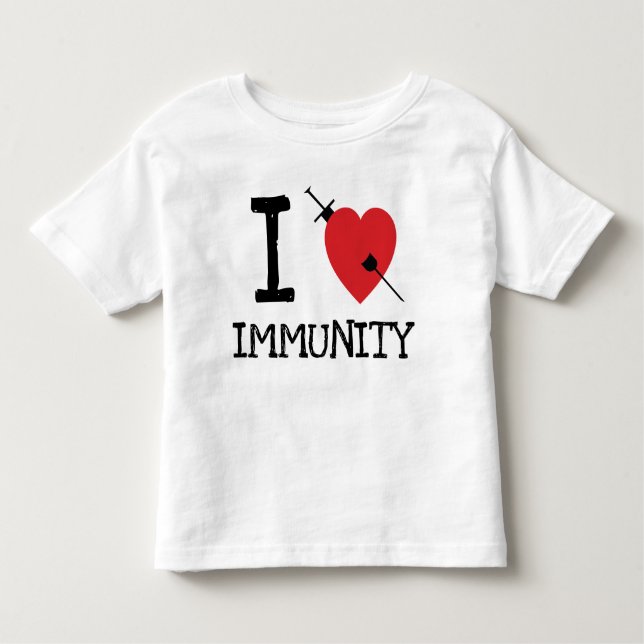 T-shirt Pour Les Tous Petits I Love Immunity Pro Vax (Devant)