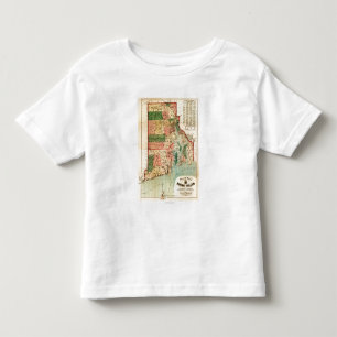 T-shirt Pour Les Tous Petits Île de Rhode IslandPanoramic MapRhode