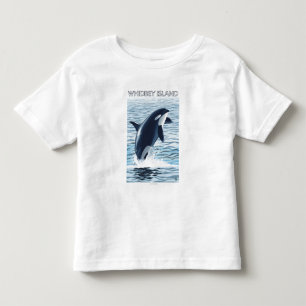 T-shirt Pour Les Tous Petits Île de Whidbey, sauter de WashingtonOrca