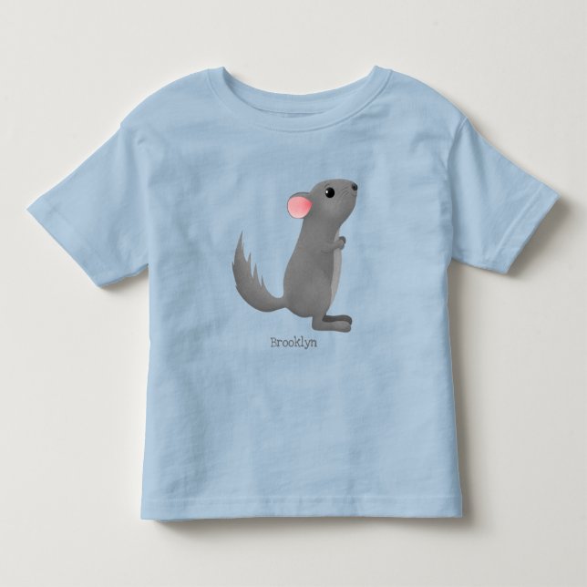 T-shirt Pour Les Tous Petits Illustration de chinchilla gris mignon (Devant)