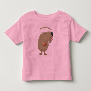 T-shirt Pour Les Tous Petits Illustration de dessin animé de capybara ukulele