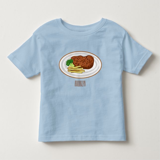 T-shirt Pour Les Tous Petits Illustration de dessin de steak (Devant)