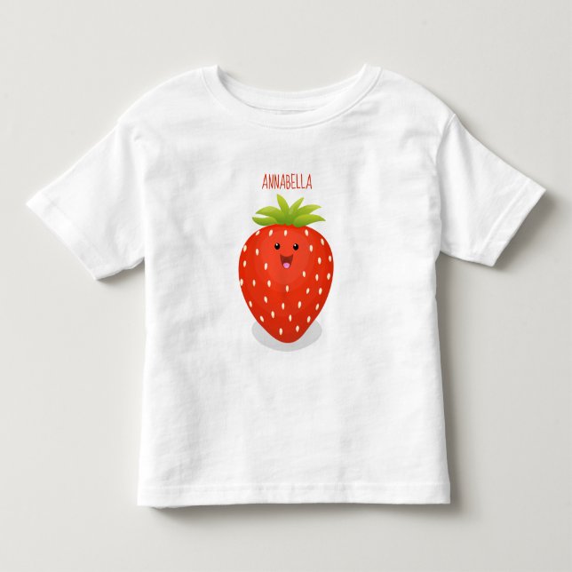 T-shirt Pour Les Tous Petits Illustration de la fraise Cute kawaii (Devant)