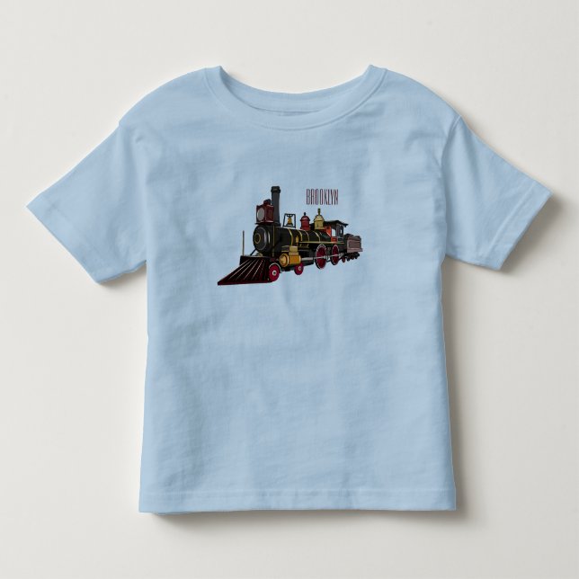 T-shirt Pour Les Tous Petits Illustration de la locomotive à vapeur (Devant)