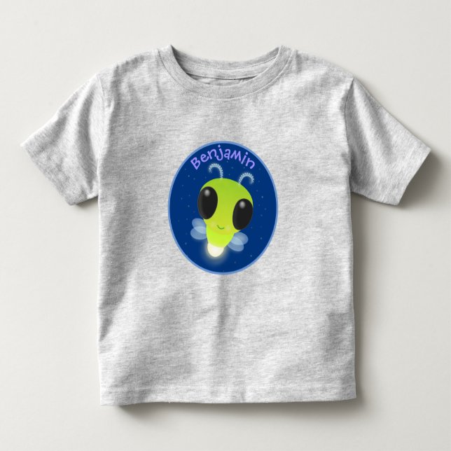 T-shirt Pour Les Tous Petits Illustration de la luciole vert mou (Devant)