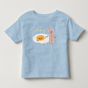 T-shirt Pour Les Tous Petits Illustration de l'oeuf de Cute kawaii et du bacon