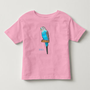 T-shirt Pour Les Tous Petits Illustration de l'oiseau bleu budgerigar