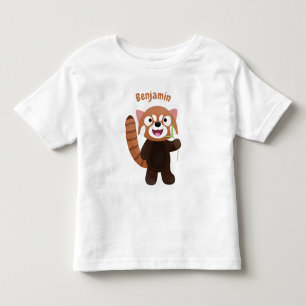 T-shirt Pour Les Tous Petits Illustration de panda rouge mignon