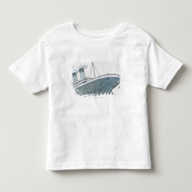 T-shirt Pour Les Tous Petits Illustration de passager tombant de Titanic (Devant)
