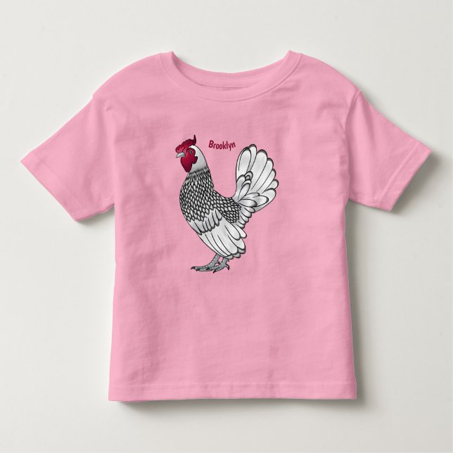 T-shirt Pour Les Tous Petits Illustration de poulet Sebright (Devant)