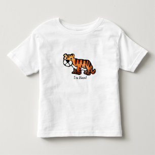 T-shirt Pour Les Tous Petits Illustration de tigre à l'aquarelle mignonne