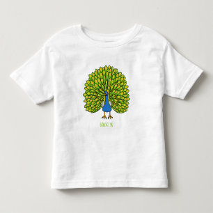 T-shirt Pour Les Tous Petits Illustration d'oiseau de paon brillant