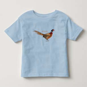 T-shirt Pour Les Tous Petits Illustration d'oiseau faisan à cou circulaire