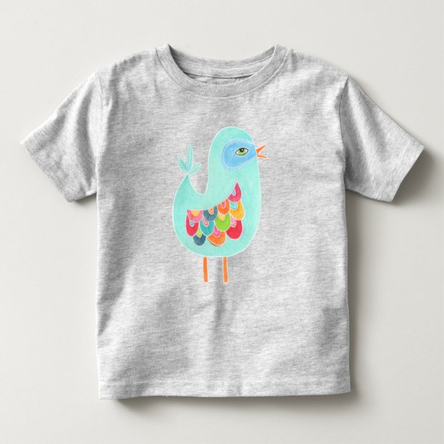 T-shirt Pour Les Tous Petits Illustration d'oiseaux arc-en-ciel illustrée par d (Devant)