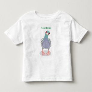 T-shirt Pour Les Tous Petits Illustration drôle de pigeon curieux