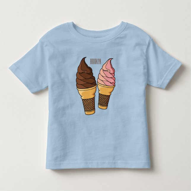 T-shirt Pour Les Tous Petits Illustration du cône de crème glacée (Devant)