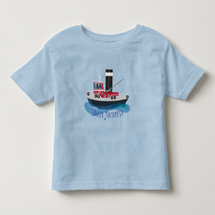 T-shirt Pour Les Tous Petits Illustration d'un bateau à chalutier mignon