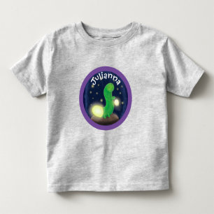 T-shirt Pour Les Tous Petits Illustration d'un ver vert brillant adorable
