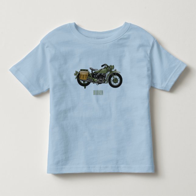 T-shirt Pour Les Tous Petits Illustration d'une moto de croiseur militaire (Devant)