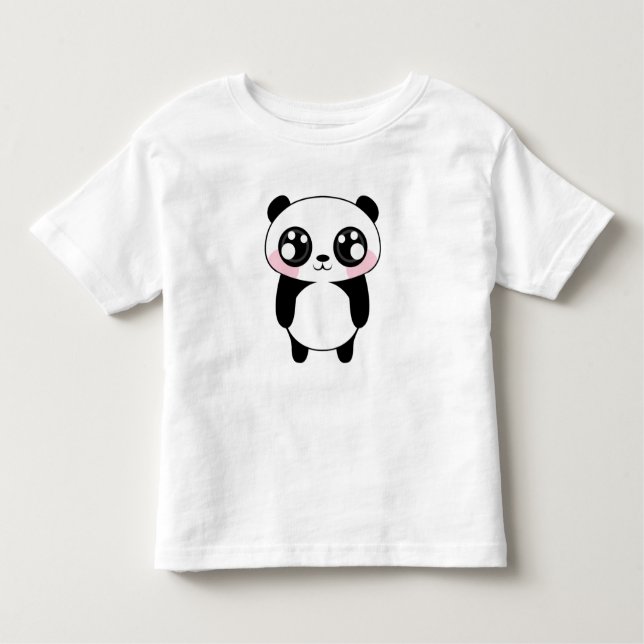 T-shirt Pour Les Tous Petits Illustration mignonne d'ours panda (Devant)
