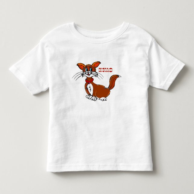 T-shirt Pour Les Tous Petits Image Cat imprimée T Chemise (Devant)