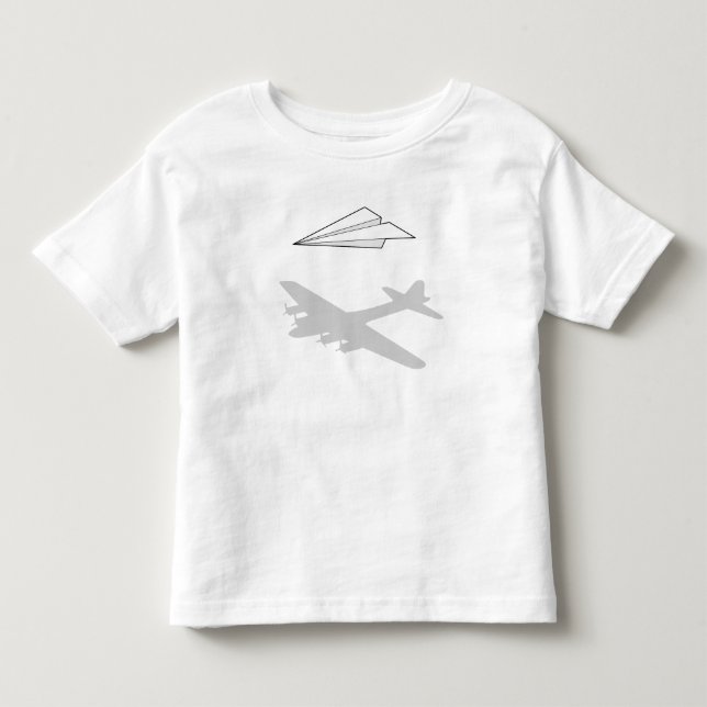 T-shirt Pour Les Tous Petits Imagination trop active d'avion de papier (Devant)
