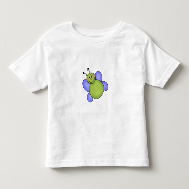 T-shirt Pour Les Tous Petits Insecte de sourire bleu et vert (Devant)